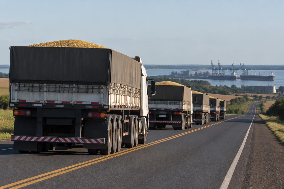 SOJA — Transporte rodoviário até o porto